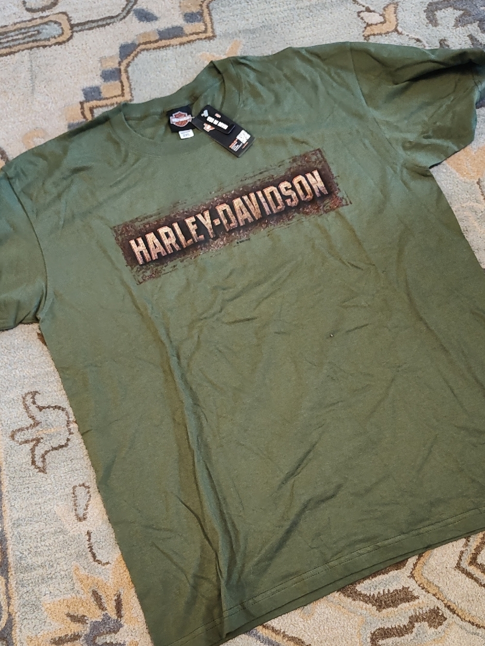 Harley-Davidson Olive Green Short Sleeve Logo Tee